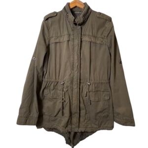 Levi’s Women’s Army Green Military Cargo Hooded Jacket – 100% Cotton